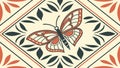 Butterfly Geometric Tile Pattern, Elegant Nature Design Vector Design Generative AI Royalty Free Stock Photo