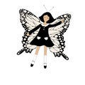 Butterfly girl abstract illustration Royalty Free Stock Photo