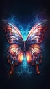 Butterfly Glowing Wing Background Soft Radiate Connection Used B