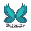 Butterfly graphic abstract logo design with text Royalty Free Stock Photo