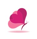 Butterfly heart shape abstract vector icon Royalty Free Stock Photo