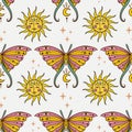 Butterfly hippie retro. Vector illustration