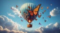 Butterfly hot air balloon Royalty Free Stock Photo