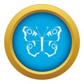 Butterfly icon blue vector isolated Royalty Free Stock Photo