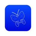 Butterfly icon blue vector Royalty Free Stock Photo