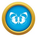 Butterfly icon blue vector isolated Royalty Free Stock Photo