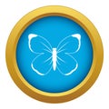 Butterfly icon blue vector isolated Royalty Free Stock Photo