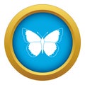 Butterfly icon blue vector isolated Royalty Free Stock Photo