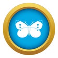 Butterfly icon blue vector isolated Royalty Free Stock Photo