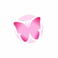 Butterfly Icon, Cute Cartoon Funny Character with Colorful Wings, Flying Insect, Flat Design Royalty Free Stock Photo