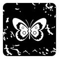 Butterfly icon, grunge style Royalty Free Stock Photo
