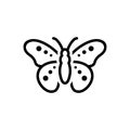 Black line icon for Butterfly, lepidoptera and fly Royalty Free Stock Photo