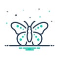 Mix icon for Butterfly, lepidoptera and fly Royalty Free Stock Photo