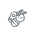 butterfly icon vector from spring concept. Thin line illustration of butterfly editable stroke. butterfly linear sign for use on Royalty Free Stock Photo