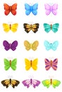 Butterfly icons set