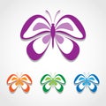 Butterfly icons set great for any use. Vector EPS10. Royalty Free Stock Photo