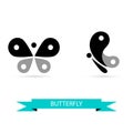 Butterfly icons, vector symbols