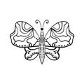 Butterfly illustration. Coloring book page element. Royalty Free Stock Photo