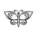 Butterfly hand drawn illustration. Royalty Free Stock Photo