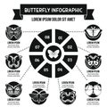 Butterfly infographic concept, simple style