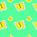 Butterfly, insect, summer, flight, ease. Vector seamless pattern. Background illustration, decorative design for fabric or paper.