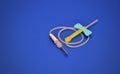 Butterfly intravenous cannula needle with safety lock.
