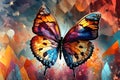 A butterfly with large wings that creates a surreal and dreamlike mood. ai Royalty Free Stock Photo