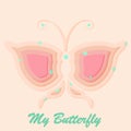 Butterfly with large wings with paper style art and beautiful pastel color background vector illustration Royalty Free Stock Photo