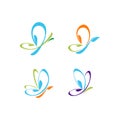 Butterfly Leaf colorful vector logo Royalty Free Stock Photo