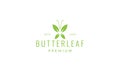 Butterfly leaf green modern logo vector illustration design Royalty Free Stock Photo