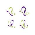 Butterfly Leaf Green Purple vector logo