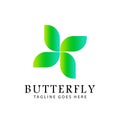 Butterfly Leaf Logos Design Vector Illustration Template Royalty Free Stock Photo