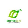 Butterfly and Leaf Modern Logo Design Vector Illustration Royalty Free Stock Photo