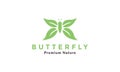 Butterfly with leaf wings green logo vector symbol icon design illustration Royalty Free Stock Photo