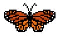 Butterfly cross stitch pattern. Pixel butterfly image. Royalty Free Stock Photo