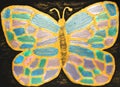 Glittering butterfly in soft colours 2 acrylic painting on canvas