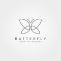 Butterfly line art logo vector symbol minimal illustration design Royalty Free Stock Photo