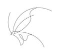 Butterfly Line Art Minimalist Logo. Thin line design element