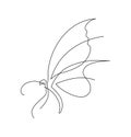 Butterfly Line Art Minimalist Logo. Thin line design element
