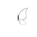 Butterfly line draw logo vector illustration isolated on white background