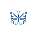 Butterfly line icon concept. Butterfly flat  vector symbol, sign, outline illustration. Royalty Free Stock Photo