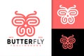 Butterfly Linear Logo Design, brand identity logos vector, modern logo, Logo Designs Vector Illustration Template Royalty Free Stock Photo