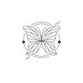 Butterfly linear logo design isolated