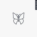 Butterfly, linear style sign for mobile concept and web design Royalty Free Stock Photo