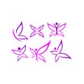 Butterfly, logo, beauty, spa, lifestyle, care, relax, yoga, abstract, wings, set of symbol icon design vector