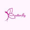 Butterfly Logo Concept. Pink and Purple. Animal, Insect, Elagant, Unique, Gradient, Modern and Line Logotype