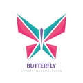 Butterfly logo concept desin. Abstract geometric wings vector sign illustration