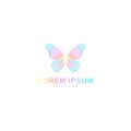 Butterfly logo design, line style arranged butterfly shape with full color, icon vector Royalty Free Stock Photo