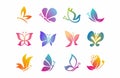 Butterfly Logo Design set Royalty Free Stock Photo