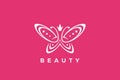 Butterfly Logo Elegant Beauty Fashion Luxury Jewelry Design Vector template. Cosmetics Brand Logotype concept icon